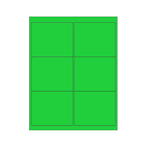 Fluorescent Green – 6/ Sheet – 4″ X 3 1/3″