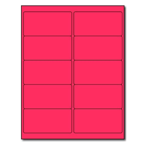 Fluorescent Pink – 10/ Sheet – 4″ X 2″